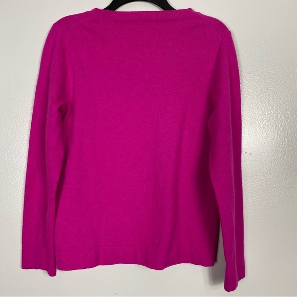J Crew Mercantile bright Fuschia wool cotton crewneck sweater - Picture 4 of 5